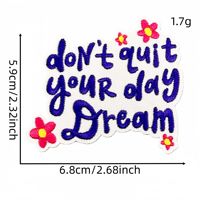 Écusson thermocollant personnalisé en tissu polyester brodé de lettres anglaises violettes, inspirant et positif, pour vêtements