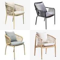 Chaises en rotin d'extérieur nordique d'approvisionnement d'usine Tables en métal pour cour balcon hôtel loisirs mobilier d'extérieur en plein air