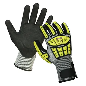 High Protection Cut Resistant Impact Gloves TPR Oil Gas Mining Glove Cut A5 Oilfield Work Gloves Customize