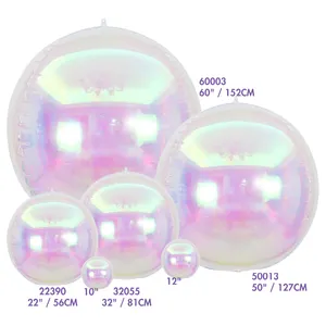 Chất Lượng Tốt Lớn 50 Inch Bạc Vàng Trang Trí Đảng 4D Sphere Ballon Lớn Ngoài Trời Lá Bóng Helium 4D Sphere Bóng