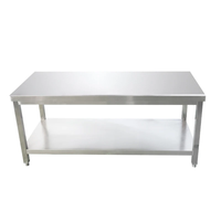 Table de préparation en acier inoxydable robuste, résistante à la corrosion, avec étagère et pare-éclaboussures, pour cuisine de restaurant, capacité de charge de 300 kg/m