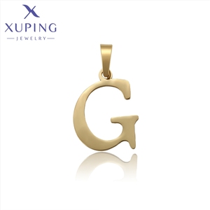 A00573025 Xuping เครื่องประดับแฟชั่นของขวัญง่ายคลาสสิกตัวอักษรกลาง <span class=keywords><strong>g</strong></span> 14K สีจี้สแตนเลส - Product Image 1