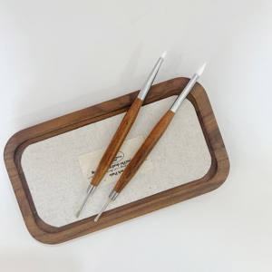 Stylo de gravure à double tête pour nail art, manche en bois, logo personnalisé, outil de sculpture pour salon de manucure et nail art - Product Image 2