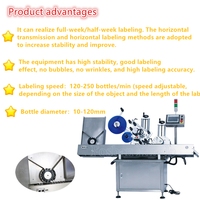 Machine d'étiquetage horizontale automatique pour ampoules de 3 ml, tubes en plastique ou en verre, applicateur d'étiquettes pour flacons