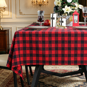 Tovaglia a Quadri Americana Retrò per Tutte le Stagioni, Copritavolo Rettangolare di Lusso a Scacchi Britannici per Feste, Banchetti e Tavolini da Caffè - Product Image 3