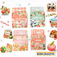 Série de journaux fruités manuels de sens avancé autocollants en papier PVC de dessin animé mignon pour la décoration de vacances boîte d'autocollants décoratifs