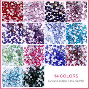 12 Rejillas de Accesorios para Uñas, Cristales de Diamantes de Imitación de Fondo Plano, Decorativos, DIY, de Vidrio de Colores - Product Image 2