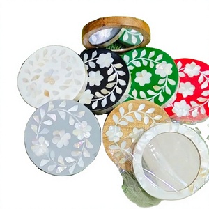 Premium Eco-Friendly <b>Small</b> Wooden Tabletop Vanity <b>Mirror</b> Intricate Mother-of-Pearl Shell Embellishments Vanity <b>Mirrors</b> - Product Image 1