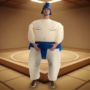 Costume da Sumo Gonfiabile Blu per Adulti, Adatto a <span class=keywords><strong>Persone</strong></span> Alte 1,5-2m. Perfetto per Natale, cosplay, feste, spettacoli teatrali e balli in maschera - Product Image 1