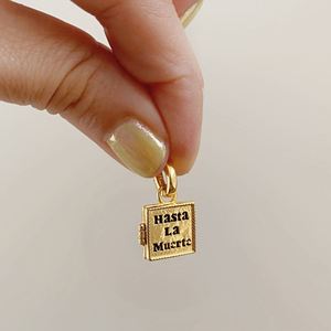 Collar de Acero Inoxidable Chapado en Oro de 21K con Forma de Libro, Resistente al Agua, Cadena Tipo Clip, Joyería para Mujer - Product Image 5