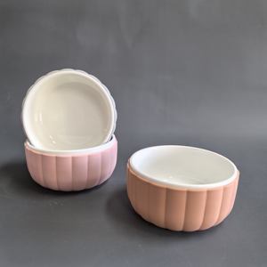 Ensemble de bols de service en porcelaine polie mignons et tendance 2025 avec manchon en silicone, écologiques pour les repas des enfants - Product Image 1