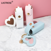 Porte-rouge à lèvres miniature en cuir PU mignon promotionnel, porte-clés, sac de rangement, accessoires de voyage, porte-gloss à lèvres pour femmes, porte-clés
