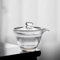 NEW 180ML 내열성 유리 Gongfu 찻잔 뚜껑과 황금 림 레스토랑 찻그릇 음료 용기 중국 전통 찻그릇