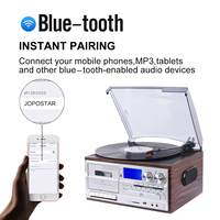 Tourne-disque tout-en-un avec lecteur audio vinyle CD cassette tourne-disque radio AM FM tourne-disque vinyle LP phonographe gramophone
