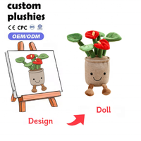 Plante en peluche blanche douce en pot, jouet en peluche de simulation florale, vente en gros, personnalisable, pour décoration de maison, bureau, étagère, ornement, cadeau
