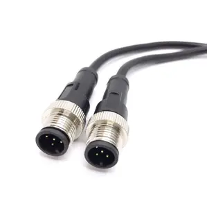 ip67 connector m12 circular waterproof 3 4 5 pin sensor male female circular plug cable connector