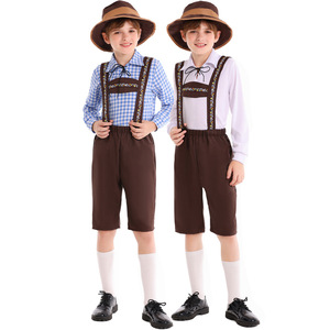 Ropa para el Festival <span class=keywords><strong>de</strong></span> <span class=keywords><strong>la</strong></span> Cerveza Alemana XJ - Traje <span class=keywords><strong>de</strong></span> Hombre <span class=keywords><strong>de</strong></span> <span class=keywords><strong>las</strong></span> <span class=keywords><strong>Montañas</strong></span> Alpinas - Ropa Étnica para Niño con Cinturón a Cuadros Azules - Product Image 4