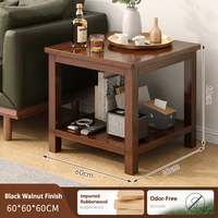 Table d'appoint moderne en bois à 2 niveaux avec rangement pour salon