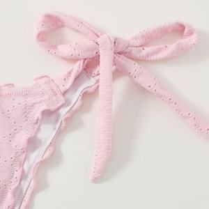 ขายตรงจากโรงงาน ชุดว่ายน้ำบิกินี่สองชิ้นแบบสปันเด็กซ์/โพลีเอสเตอร์ แห้งเร็ว ยกทรงดันทรง สายวี สั่งทำได้ บริการ OEM - Product Image 3