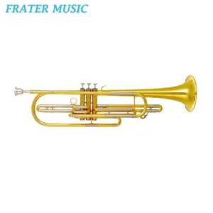 High Grade Yellow brass instrument body Bb key Bass Trumpet with nickel plated cupronickel piston (JBTR-510)