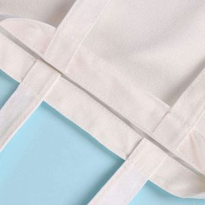 Sacs de courses réutilisables personnalisés en gros avec logo imprimé, sacs fourre-tout en toile de coton blanc uni vierge avec personnalisation - Product Image 3
