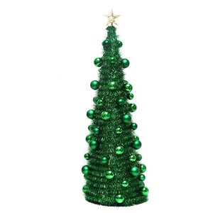 Hot Sale Artificial Folding PET Tinsel Christmas <b>Tree</b> with <b>Plastic</b> Ball 150cm <b>Tree</b> for Christmas Decoration - Product Image 5