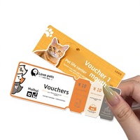 Gutschein für Tierhandlung: Individuell geformte Visitenkarte (Kupferdruckpapier) – Bargeld-Gutschein für Pflege/Bad/gesundheitliche Untersuchung, bedruckt