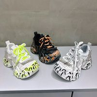 Zapatillas Chunky con Suela Biónica Fluida y Pedrería, Estilo Graffiti, Pintadas a Mano, Bling Y2K, para Mujer, Tipo Dad Shoes