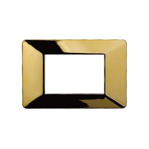 Starlight Series 3-Port Plastic Plate Glossy <b>Gold</b> Color Vimar Plana Compatible Plugs & <b>Sockets</b> - Product Image 1