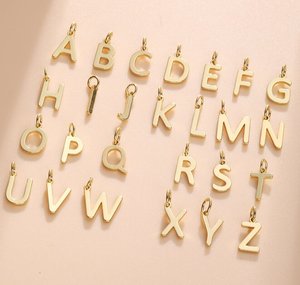 Tốt Nhất Người Bán Sáng Bóng Ban Đầu Vòng Cổ Mặt Dây Chuyền <span class=keywords><strong>Charms</strong></span> Trang Sức Làm 18K Mạ Vàng Thép Không Gỉ DIY Thư Vòng Đeo Tay <span class=keywords><strong>Charms</strong></span> - Product Image 1