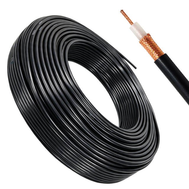 Factory Supply RG214 50 Ohm Low Loss RF Coaxial Coax Cable Suitable for Wireless Telecom and Antenna Feeder Jumper Cables