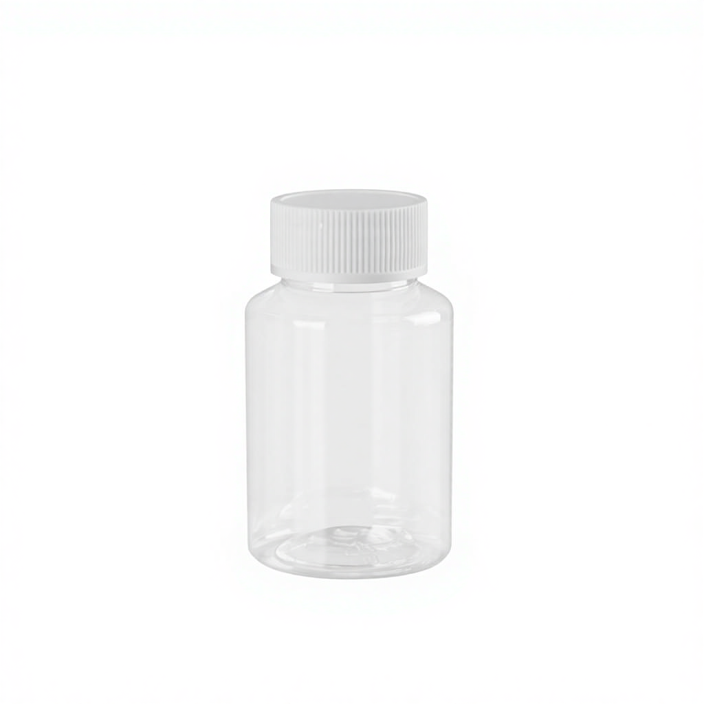 Food Grade PET Transparent Cylinder Bottle Wide Mouth Pressure Screw Cap Medicine Pill/Capsule Packaging 100ml Empty