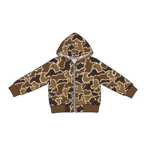 Sweat-shirts à capuche personnalisables en polaire imprimé camouflage pour enfants, à manches longues, pour l'automne, pour garçons et filles, hauts décontractés pour l'extérieur - Product Image 6