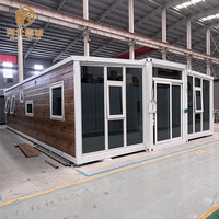 Casa Contenedor Modular Prefabricada Expandible de Doble Ala con Estructura de Acero y Acabado de Madera Personalizado