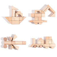 Ensemble de blocs de construction en bois pour enfants, jeu d'empilage de château, jouets de construction, blocs géométriques en bois éducatifs pour la maternelle