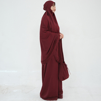 Robe Abaya lavable pour femmes musulmanes, vêtement de prière Nida, robe en dentelle, hijab, jupe, sac de rangement, tapis de prière, costume 4 pièces