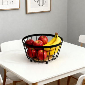 <span class=keywords><strong>Panier</strong></span> à fruits en métal, <span class=keywords><strong>panier</strong></span> à fruits en fil métallique, plateau à collation pour salon, organisateur de bureau, bol à fruits décoratif - Product Image 3