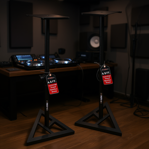 S-Core DJ <b>Studio</b> <b>Monitor</b> <b>Stand</b> 4.6 Ft Adjustable Triangle Base Metal Speaker Accessories - Product Image 2