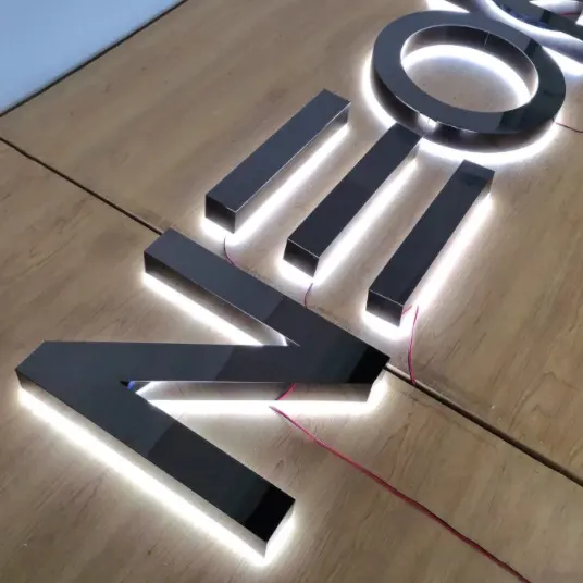 Letrero Led iluminado tienda 3D Negocio personalizado CARTA DE PUBLICIDAD retroiluminada de pared edificio al aire libre