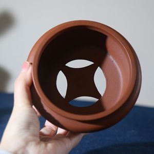 Pot de fleurs en argile violette, mini-planteur de bonsaï avec trou pour pièces de monnaie, fait à la main, respirant, pour plantes succulentes et calamus - Product Image 3