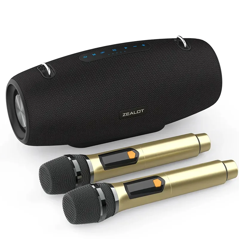 Haut-parleurs bluetooth portables haut-parleur de fête avec haut-parleurs de microphone sans fil et accessoires boombox Zealot S67