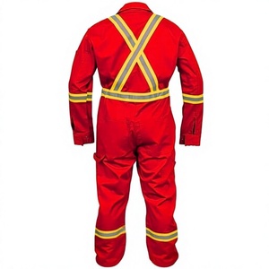 Overol de Seguridad Reflectante Rojo Clase 2, Ropa de Trabajo Industrial, Traje Protector para Hombre con Franjas de Alta Visibilidad - Product Image 2