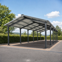 Abri de voiture à toit en pente avec structure galvanisée, abri de garage métallique, auvent de stationnement pour usine, école, parking