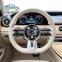 Volant en cuir perforé beige de luxe pour Mercedes W205 W213 X253 Classe C Classe E Classe GLC Confort personnalisé