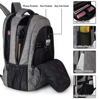 Sac à dos personnalisé en matériau écologique imperméable pour les voyages en plein air, sac à dos pour ordinateur portable de 15,6 pouces, grande capacité, pour les affaires