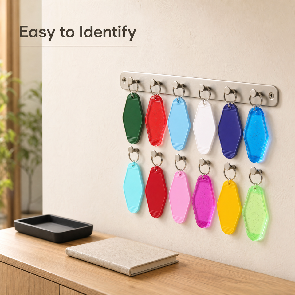 Vintage Hotel Style Custom Logo Plastic Keychain Retro Motel Key Tag ...