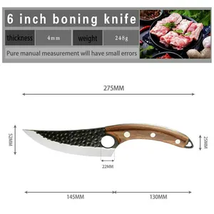 Quality Knife High Quality 6 Inch Full Tang Curved Boning Knife Slaughter Knife Handmade Forged Carbon Steel Butcher Knife