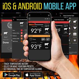 वाईफाई ब्लूटूथ वायरलेस मांस थर्मामीटर 6 जांच के साथ, 2000h बैटरी, बैकलाइट - Product Image 6