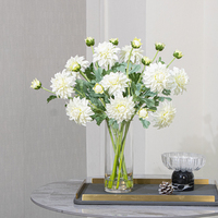 Arrangement de plantes artificielles faites à la main OEM, bouquet de fleurs en soie, fleurs en plastique, vase en verre, tige câblée, taille personnalisée pour mariage