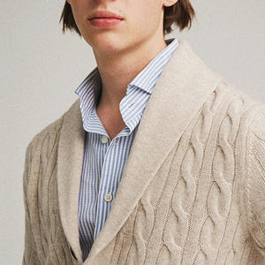 เสื้อถักแบบสวมศีรษะของผู้ชายเสื้อถักแขนค้างคาว - Product Image 3